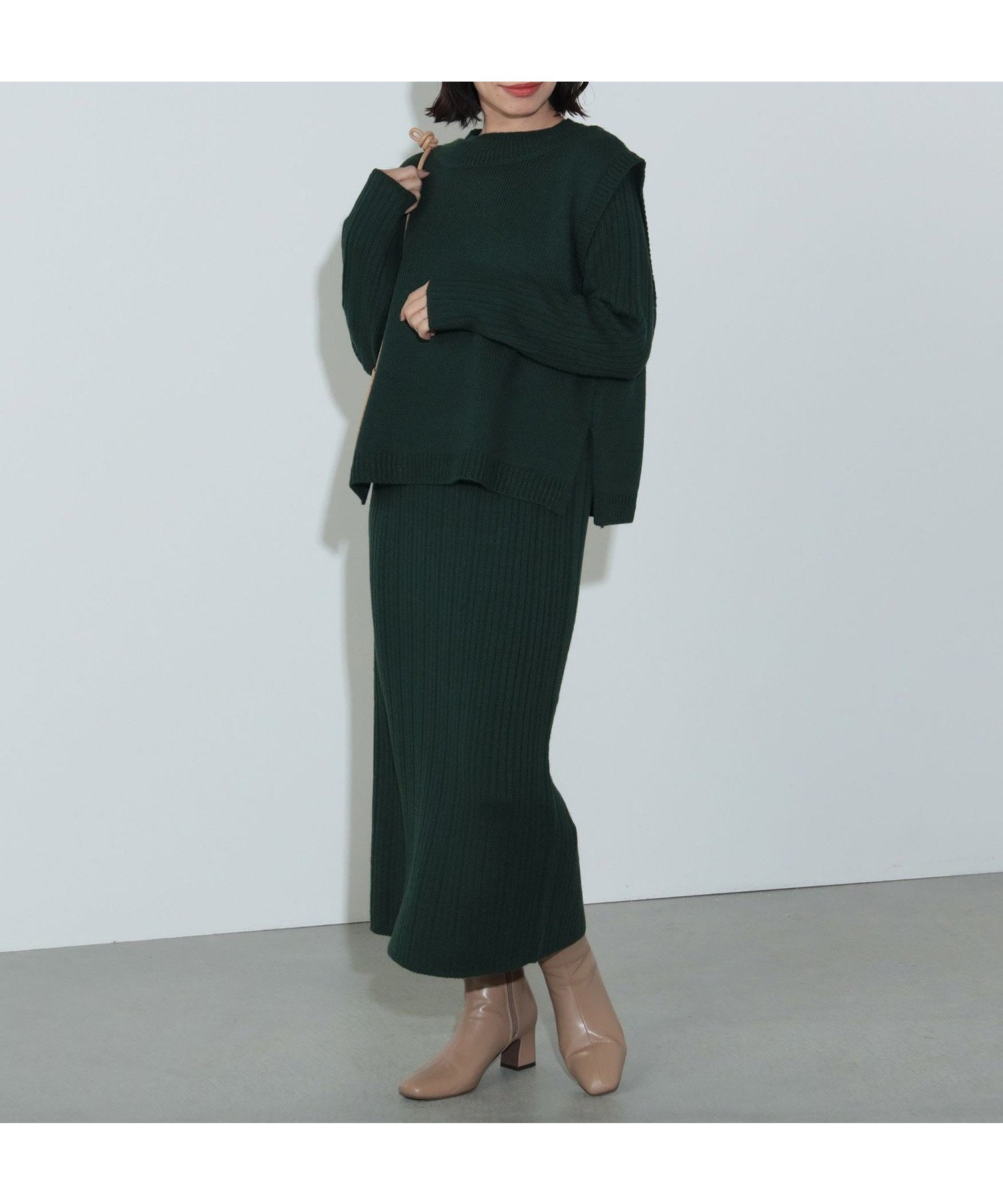 【ビームス ウイメン/BEAMS】のニットベスト * ワンピース (セットアイテム) インテリア・キッズ・メンズ・レディースファッション・服の通販 founy(ファニー) ファッション Fashion レディースファッション Fashion for Women アウター Coat / Outerwear Collection ショート Short, Short Length トレンド Trend, Trending Now パターン Pattern, Design Print ベスト Vest, Waistcoat ロング Long, Long-Length GREEN|ID: prp329100004794177 ipo3291000000034785259