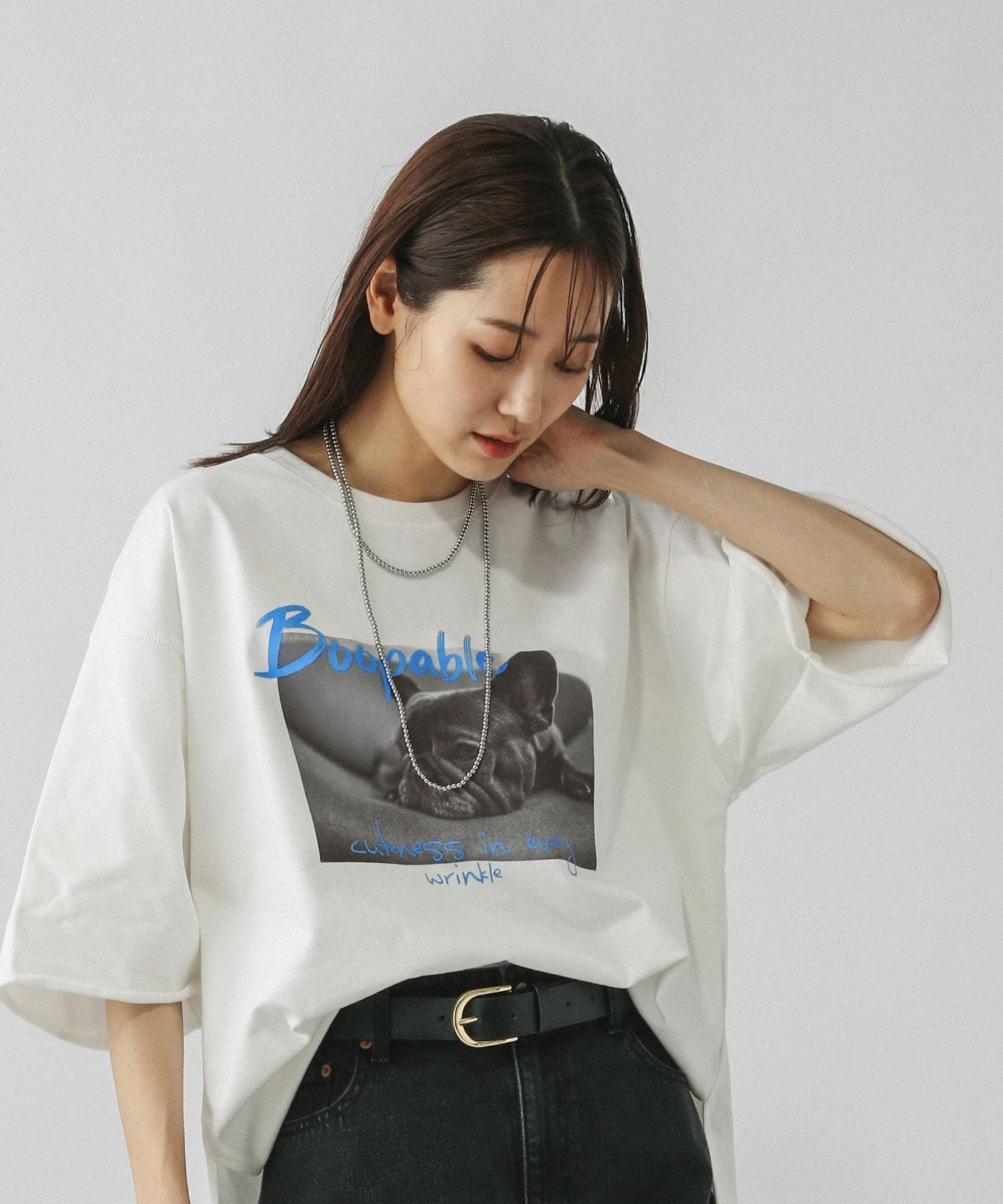 【グローバルワーク/GLOBAL WORK】の乾きやすいプリント7分袖/579367 インテリア・キッズ・メンズ・レディースファッション・服の通販 founy(ファニー) ファッション Fashion レディースファッション Fashion for Women トップス・カットソー Cut & Sew Tops スリット Slit, Slit Detail プリント Print, Printed Pattern ボトム Bottoms, Lower Wear ワイド Wide, Wide Fit 夏 Summer オフ*犬フォト06|ID: prp329100004794187 ipo3291000000034785301