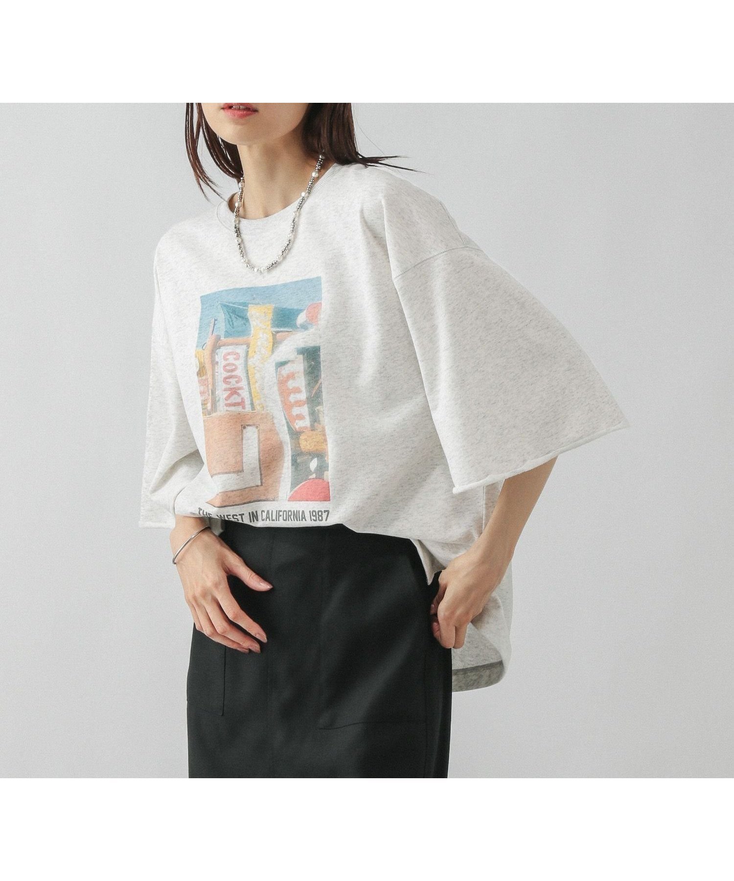 【グローバルワーク/GLOBAL WORK】の乾きやすいプリント7分袖/579367 インテリア・キッズ・メンズ・レディースファッション・服の通販 founy(ファニー) ファッション Fashion レディースファッション Fashion for Women トップス・カットソー Cut & Sew Tops スリット Slit, Slit Detail プリント Print, Printed Pattern ボトム Bottoms, Lower Wear ワイド Wide, Wide Fit 夏 Summer 杢グレー*カラーフォト13|ID: prp329100004794187 ipo3291000000034785303