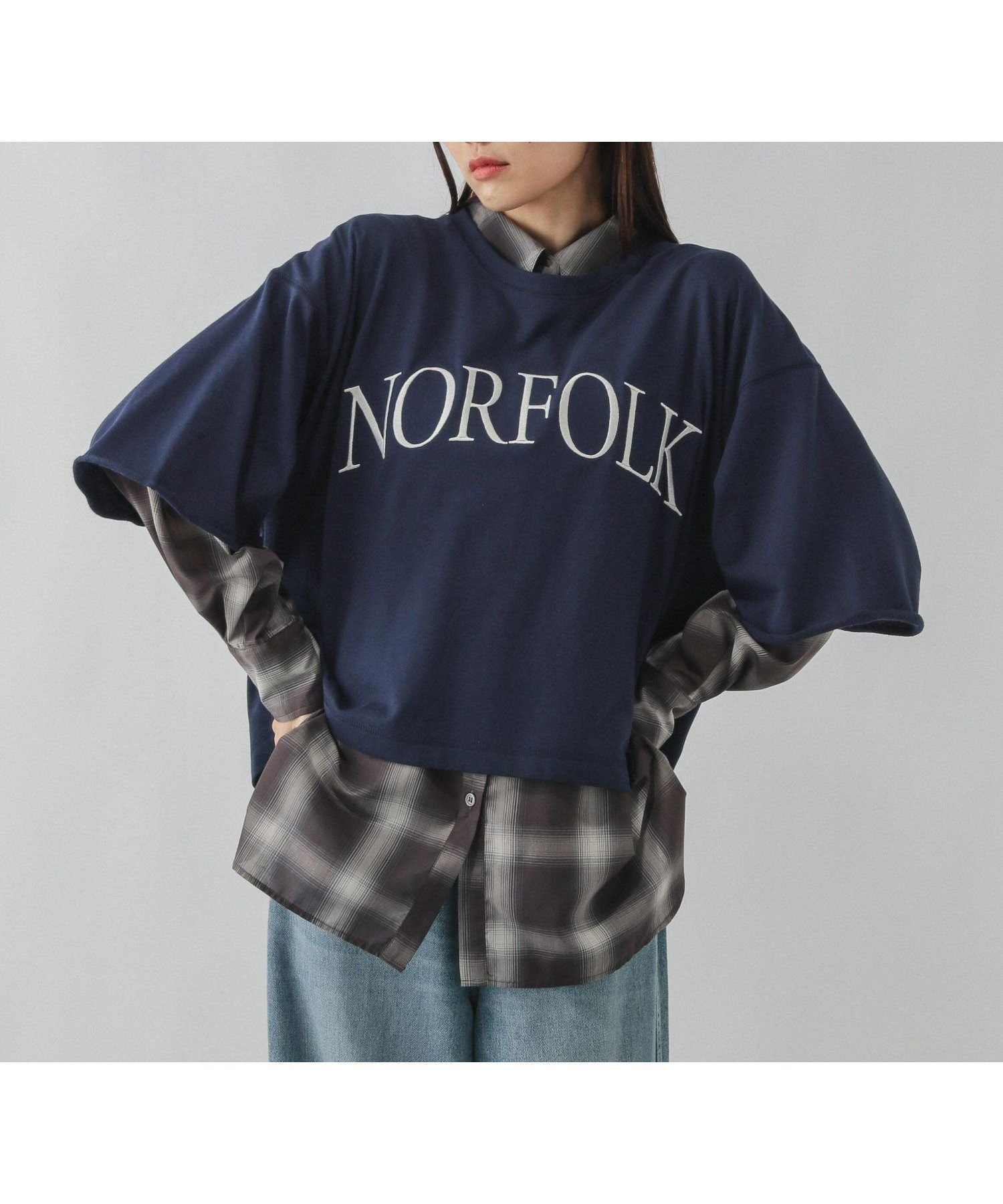 【グローバルワーク/GLOBAL WORK】の乾きやすいプリント7分袖/579367 インテリア・キッズ・メンズ・レディースファッション・服の通販 founy(ファニー) ファッション Fashion レディースファッション Fashion for Women トップス・カットソー Cut & Sew Tops スリット Slit, Slit Detail プリント Print, Printed Pattern ボトム Bottoms, Lower Wear ワイド Wide, Wide Fit 夏 Summer ネイビー*刺繍ロゴ88|ID: prp329100004794187 ipo3291000000034785305