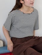 【エヘカソポ/ehka sopo】のリブメローボーダーカットソー 人気、トレンドファッション・服の通販 founy(ファニー) ファッション Fashion レディースファッション Fashion for Women トップス・カットソー Cut & Sew Tops カットソー・ベーシックTシャツ Cut-and-Sewn Tops / Stretch Tees & Basics インナー Innerwear カットソー Cut and Sewn Top スマート Smart, Elegant フィット Fit, Slim Fit ボーダー Border, Stripe thumbnail グレー|ID: prp329100004794232 ipo3291000000034975006