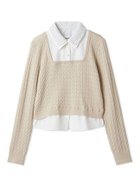 【リリーブラウン/Lily Brown】のダブルカラーレイヤードニット 人気、トレンドファッション・服の通販 founy(ファニー) ファッション Fashion レディースファッション Fashion for Women トップス・カットソー Cut & Sew Tops ニット Knit Tops & Sweaters コンパクト Compact, Small Size スマート Smart, Elegant トレンド Trend, Trending Now ドッキング Docking, Mixed Material ラウンド Round, Round Neck レギュラー Regular, Standard Fit エレガント 上品 Elegant thumbnail BEG[037]|ID: prp329100004794234 ipo3291000000034785557