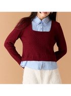 【リリーブラウン/Lily Brown】のダブルカラーレイヤードニット 人気、トレンドファッション・服の通販 founy(ファニー) ファッション Fashion レディースファッション Fashion for Women トップス・カットソー Cut & Sew Tops ニット Knit Tops & Sweaters コンパクト Compact, Small Size スマート Smart, Elegant トレンド Trend, Trending Now ドッキング Docking, Mixed Material ラウンド Round, Round Neck レギュラー Regular, Standard Fit エレガント 上品 Elegant thumbnail BUR[048]|ID: prp329100004794234 ipo3291000000034785558