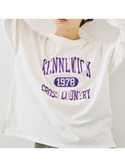 【サマンサモスモス/Samansa Mos2】の柄アソートフロッキープリントロングTシャツ オフホワイト|ID: prp329100004794236 ipo3291000000034785564
