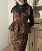 【ジュノア/JUNOAH】のMeiru 肩リボンキャミワンピース ブラウン|ID: prp329100004794242 ipo3291000000034948318