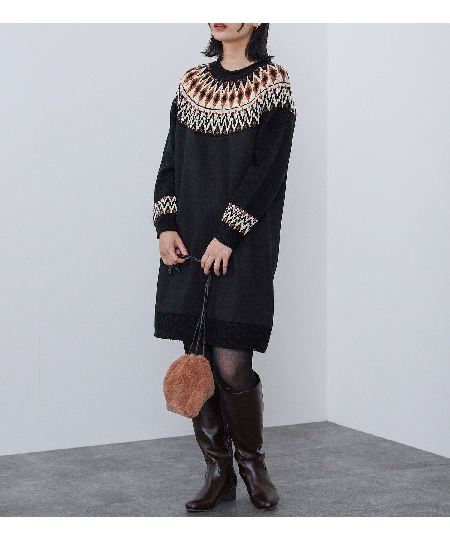 【ビームス ウイメン/BEAMS】のジャカードニット コンビ ワンピース インテリア・キッズ・メンズ・レディースファッション・服の通販 founy(ファニー) ファッション Fashion レディースファッション Fashion for Women ワンピース Dresses おすすめ Recommended / Our Picks コンビ Combo, Combination Style ジャカード/ジャガード Jacquard, Woven Pattern スウェット / スエット Sweatshirt, Sweatwear ドッキング Docking, Mixed Material レギンス Leggings, Stretch Pants 人気 Popular, Best Seller 防寒 Cold Protection, Winter-Ready BLACK|ID: prp329100004794248 ipo3291000000034881920