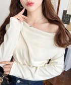 【モーメントプラス/moment+ / MEN】のオフショルドレープニットソープルオーバー アイボリー|ID: prp329100004794256 ipo3291000000034785683