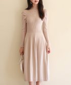 【セゾンドパピヨン/SAISON DE PAPILLON】のプチハイネックミモレ丈ワンピース 人気、トレンドファッション・服の通販 founy(ファニー) ファッション Fashion レディースファッション Fashion for Women ワンピース Dresses コンシャス Conscious, Bodycon コンパクト Compact, Small Size シンプル Simple, Minimal スリット Slit, Slit Detail スリーブ Sleeve, Long Sleeve / Short Sleeve ドッキング Docking, Mixed Material パール Pearl, Pearl Accent フィット Fit, Slim Fit フェミニン Feminine, Girly フロント Front, Front Design プリーツ Pleats, Pleated ランダム Random, Irregular ロング Long, Long-Length エレガント 上品 Elegant thumbnail ベージュ|ID: prp329100004794257 ipo3291000000034785687