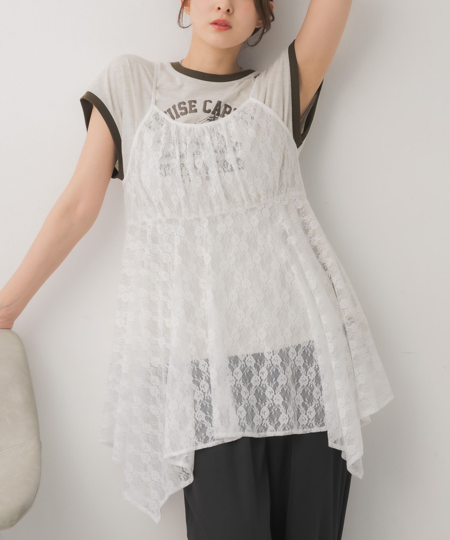 【レトロガール/RETRO GIRL】のイレヘムチュニックキャミOP インテリア・キッズ・メンズ・レディースファッション・服の通販 founy(ファニー) ファッション Fashion レディースファッション Fashion for Women トップス・カットソー Cut & Sew Tops キャミソール&ノースリーブ Camisoles & Sleeveless Tops ワンピース Dresses チュニック Tunic Tops & Dresses イレヘム Irregular Hemline シアー Sheer, See-Through タンク Tank Top, Sleeveless Top デニム Denim, Jeans Material トレンド Trend, Trending Now ビスチェ Bustier, Corset Top ベーシック Basic, Essential レース Lace, Lace Fabric ワンポイント One Point, Statement Accent ホワイト|ID: prp329100004794277 ipo3291000000034870895