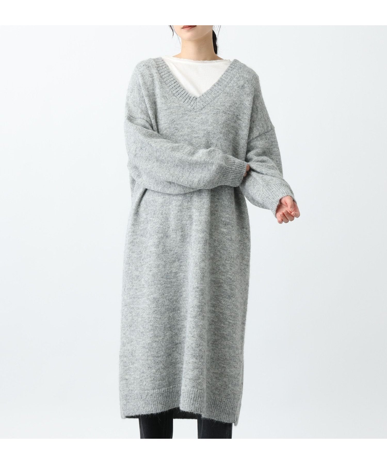 【スタディオ クリップ/studio CLIP】の《natural by clip》3ゲージアルパカタッチVネックワンピース 人気、トレンドファッション・服の通販 founy(ファニー) 　ファッション　Fashion　レディースファッション　Fashion for Women　ワンピース　Dresses　おすすめ　Recommended / Our Picks　インナー　Innerwear　ルーズ　Loose, Oversized　 other-1|ID: prp329100004794281 ipo3291000000034785853