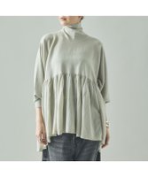 【カレンソロジー/Curensology】のハイネックギャザーニットプルオーバー 人気、トレンドファッション・服の通販 founy(ファニー) ファッション Fashion レディースファッション Fashion for Women トップス・カットソー Cut & Sew Tops ニット Knit Tops & Sweaters カジュアルプルオーバー・ニットトップス Pullovers & Knit Tops / Casual Pullovers エレガント 上品 Elegant ギャザー Gathered, Ruffled デニム Denim, Jeans Material ハイネック High Neck, Mock Neck バランス Balance, Style Balance フレア Flare, Flared ワイド Wide, Wide Fit 冬 Winter / This Winter |ID:prp329100004794294