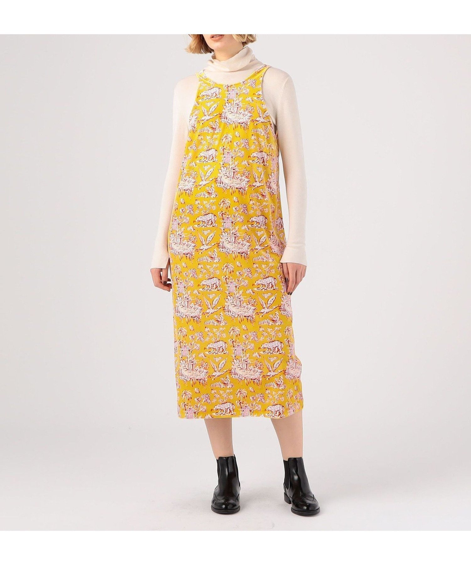 【トゥモローランド/TOMORROWLAND】のブライトベロア プリントナローワンピース インテリア・キッズ・メンズ・レディースファッション・服の通販 founy(ファニー) ファッション Fashion レディースファッション Fashion for Women ワンピース Dresses 2022年 2022 2022-2023秋冬・A/W Autumn/Winter 2022–23 AW22–23 プリント Print, Printed Pattern ベロア Velour, Soft Velvet リボン Ribbon, Bow 22 イエロー系|ID: prp329100004794295 ipo3291000000034785944