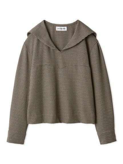 【リリーブラウン/Lily Brown】のセーラーカラートップス インテリア・キッズ・メンズ・レディースファッション・服の通販 founy(ファニー) 　ファッション　Fashion　レディースファッション　Fashion for Women　トップス・カットソー　Cut & Sew Tops　カットジャガード　Cut Jacquard　クラシカル　Classical, Vintage-Inspired　スタイリッシュ　Stylish, Fashionable　スマート　Smart, Elegant　チェック　Check, Plaid, Tartan　デニム　Denim, Jeans Material　フェミニン　Feminine, Girly　ボックス　Boxy, Box Shape　ボトム　Bottoms, Lower Wear　リラックス　Relax, Relaxed Fit　CHECK[931]|ID: prp329100004794308 ipo3291000000034785994
