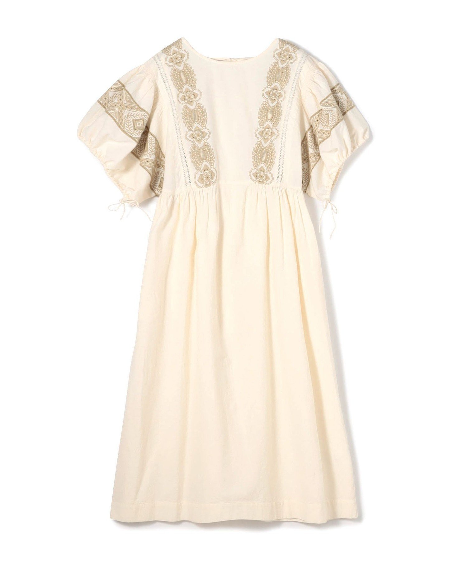 【トゥモローランド/TOMORROWLAND】のコットンエンブロイダリー ボリュームスリーブワンピース インテリア・キッズ・メンズ・レディースファッション・服の通販 founy(ファニー) ファッション Fashion レディースファッション Fashion for Women ワンピース Dresses インド Indian Textile ギャザー Gathered, Ruffled サンダル Sandals, Summer Shoes シューズ Shoes, Footwear フラット Flat, Flat Shoes リゾート Resort, Vacation Style 42 ライトベージュ系|ID: prp329100004794319 ipo3291000000034786048