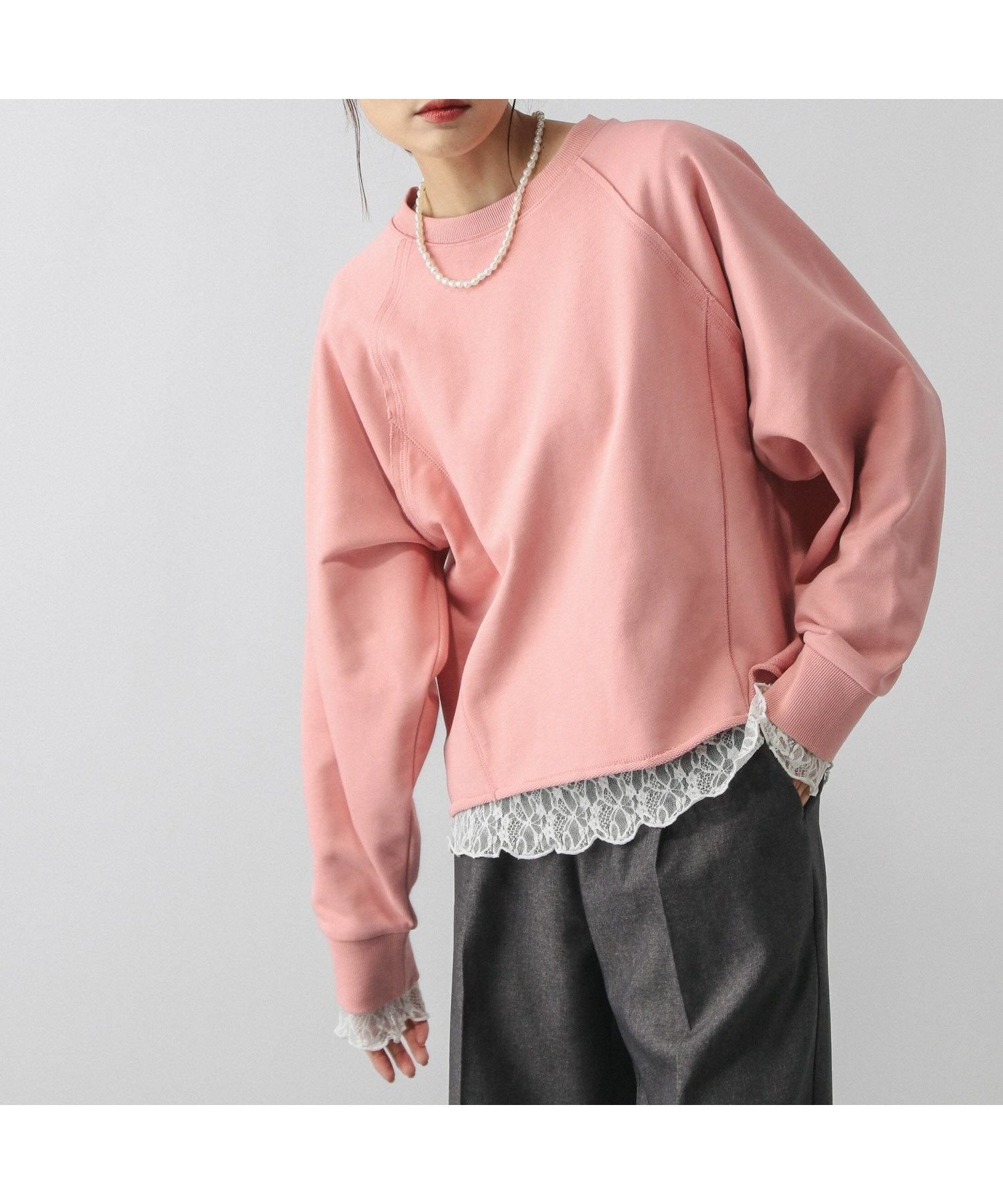 【グローバルワーク/GLOBAL WORK】の乾きやすいカラースウェットプルオーバー/580961 インテリア・キッズ・メンズ・レディースファッション・服の通販 founy(ファニー) 　ファッション　Fashion　レディースファッション　Fashion for Women　トップス・カットソー　Cut & Sew Tops　レディースパーカー・カジュアルフーディー　Casual Hoodies & Sweatshirts　カジュアルプルオーバー・ニットトップス　Pullovers & Knit Tops / Casual Pullovers　スウェット・クルーネックトップス　Sweatshirts & Crewnecks / Relaxed Fit Sweat Tops　おすすめ　Recommended / Our Picks　インナー　Innerwear　バランス　Balance, Style Balance　ベーシック　Basic, Essential　切替　Switching, Contrast Panel　ピンク25|ID: prp329100004794332 ipo3291000000034786107