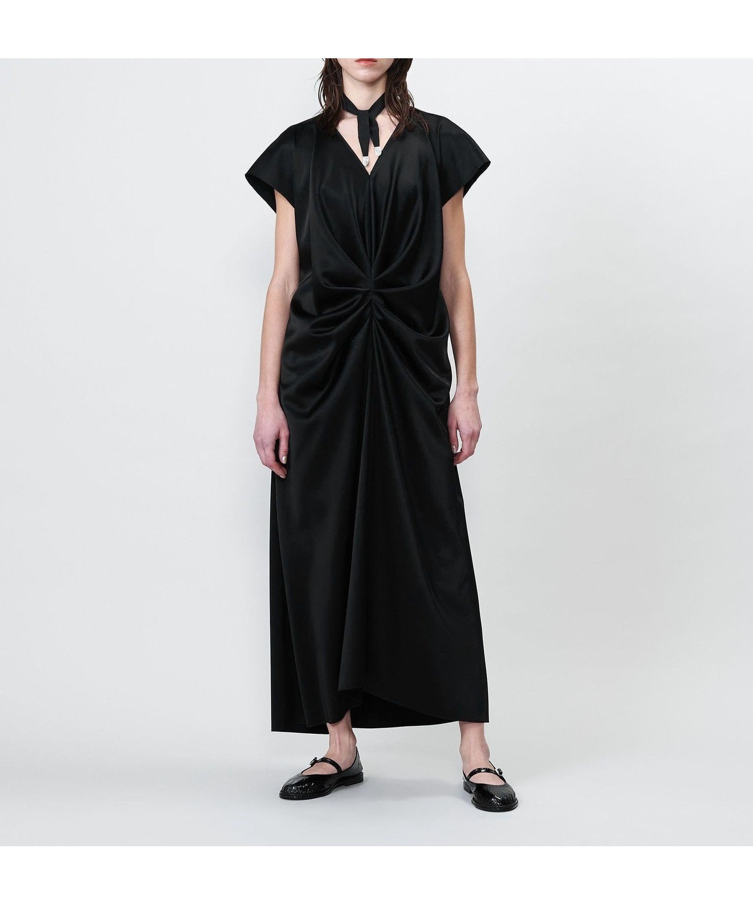 【ユナイテッドアローズ/UNITED ARROWS】のASTRAET フロントタック Vネックワンピース インテリア・キッズ・メンズ・レディースファッション・服の通販 founy(ファニー) ファッション Fashion レディースファッション Fashion for Women ワンピース Dresses シンプル Simple, Minimal スリーブ Sleeve, Long Sleeve / Short Sleeve デニム Denim, Jeans Material ドレープ Drape, Draping Fabric フレンチ French, French Style フロント Front, Front Design アウトレット Outlet / Clearance エレガント 上品 Elegant BLACK|ID: prp329100004794342 ipo3291000000034844471