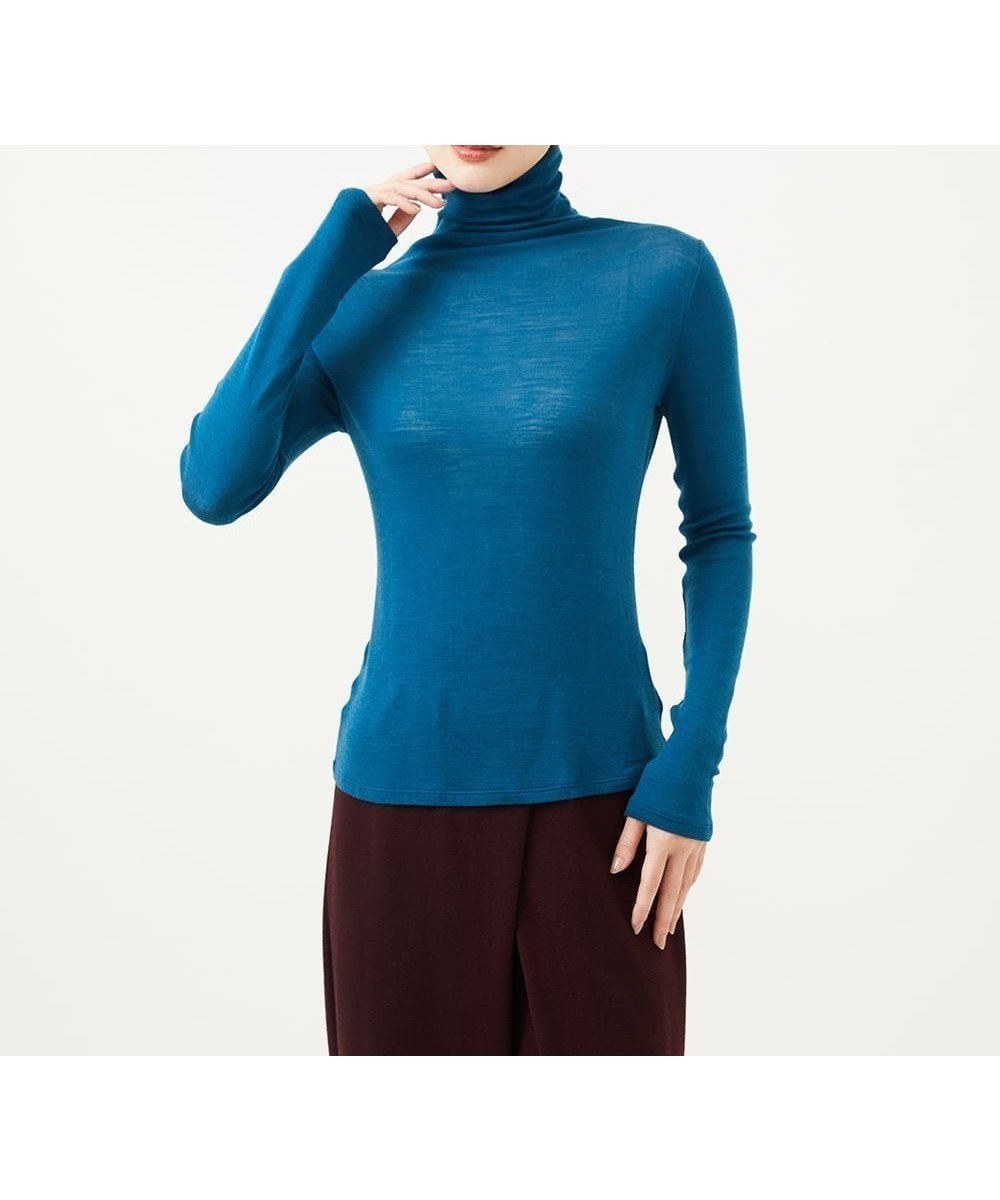 【シビラ/SYBILLA】のハイネックウールカットソー インテリア・キッズ・メンズ・レディースファッション・服の通販 founy(ファニー) 　ファッション　Fashion　レディースファッション　Fashion for Women　トップス・カットソー　Cut & Sew Tops　カットソー・ベーシックTシャツ　Cut-and-Sewn Tops / Stretch Tees & Basics　インナー　Innerwear　コンパクト　Compact, Small Size　シンプル　Simple, Minimal　スマート　Smart, Elegant　タートルネック　Turtleneck, High Neck　フィット　Fit, Slim Fit　人気　Popular, Best Seller　定番　Standard, Basic Item　A/W・秋冬　Autumn/Winter　ブルー|ID: prp329100004794356 ipo3291000000035173711