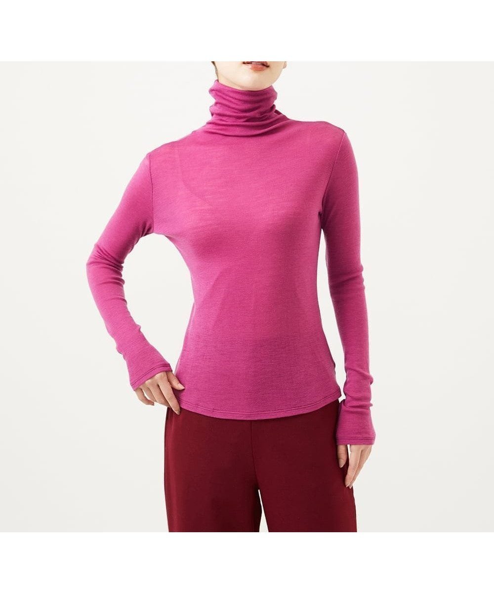 【シビラ/SYBILLA】のハイネックウールカットソー インテリア・キッズ・メンズ・レディースファッション・服の通販 founy(ファニー) 　ファッション　Fashion　レディースファッション　Fashion for Women　トップス・カットソー　Cut & Sew Tops　カットソー・ベーシックTシャツ　Cut-and-Sewn Tops / Stretch Tees & Basics　インナー　Innerwear　コンパクト　Compact, Small Size　シンプル　Simple, Minimal　スマート　Smart, Elegant　タートルネック　Turtleneck, High Neck　フィット　Fit, Slim Fit　人気　Popular, Best Seller　定番　Standard, Basic Item　A/W・秋冬　Autumn/Winter　ピンク|ID: prp329100004794356 ipo3291000000035173718