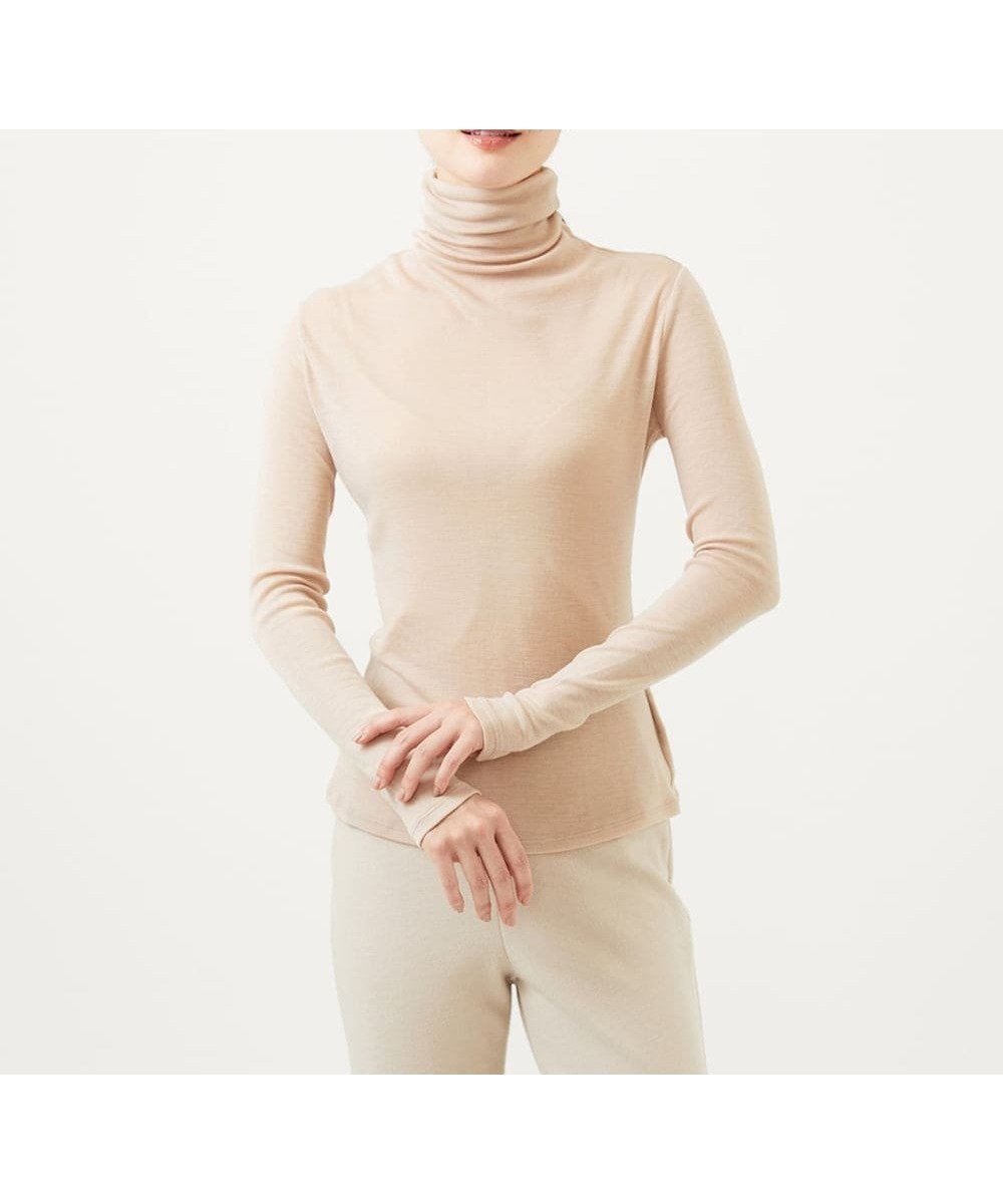 【シビラ/SYBILLA】のハイネックウールカットソー インテリア・キッズ・メンズ・レディースファッション・服の通販 founy(ファニー) 　ファッション　Fashion　レディースファッション　Fashion for Women　トップス・カットソー　Cut & Sew Tops　カットソー・ベーシックTシャツ　Cut-and-Sewn Tops / Stretch Tees & Basics　インナー　Innerwear　コンパクト　Compact, Small Size　シンプル　Simple, Minimal　スマート　Smart, Elegant　タートルネック　Turtleneck, High Neck　フィット　Fit, Slim Fit　人気　Popular, Best Seller　定番　Standard, Basic Item　A/W・秋冬　Autumn/Winter　ベージュ|ID: prp329100004794356 ipo3291000000035173720