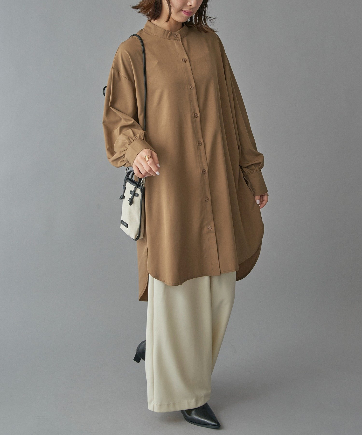 【セットアップセブン/SETUP7】のSETUP7/ミディアム丈シャツワンピース KNF インテリア・キッズ・メンズ・レディースファッション・服の通販 founy(ファニー) 　ファッション　Fashion　レディースファッション　Fashion for Women　ワンピース　Dresses　シャツワンピース / 1枚で着映えコーデ　Shirt Dresses　アンダー　Underwear Essentials　インナー　Innerwear　スタンド　Stand Collar, Upright Stand　スポーツ　Sports, Activewear　スリット　Slit, Slit Detail　セットアップ　Set-Up, Coordinated Outfit　デニム　Denim, Jeans Material　長袖　Long Sleeve, Full Sleeve　ハイネック　High Neck, Mock Neck　ミックス　Mix, Mixed Style　リラックス　Relax, Relaxed Fit　ワーク　Workwear, Utility Style　再入荷　Restock / Back in Stock　L.BRN|ID: prp329100004794373 ipo3291000000034786302