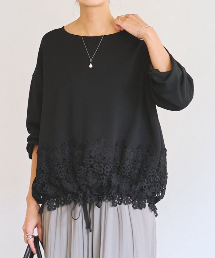 【ビアズリー/BEARDSLEY】のダンボール裾レースプルオーバー インテリア・キッズ・メンズ・レディースファッション・服の通販 founy(ファニー) https://founy.com/ ファッション Fashion レディースファッション Fashion for Women トップス・カットソー Cut & Sew Tops カジュアルプルオーバー・ニットトップス Pullovers & Knit Tops / Casual Pullovers ギャザー Gathered, Ruffled シアー Sheer, See-Through スリーブ Sleeve, Long Sleeve / Short Sleeve 人気 Popular, Best Seller リボン Ribbon, Bow レース Lace, Lace Fabric ロング Long, Long-Length 再入荷 Restock / Back in Stock エレガント 上品 Elegant |ID: prp329100004794374 ipo3291000000034839980