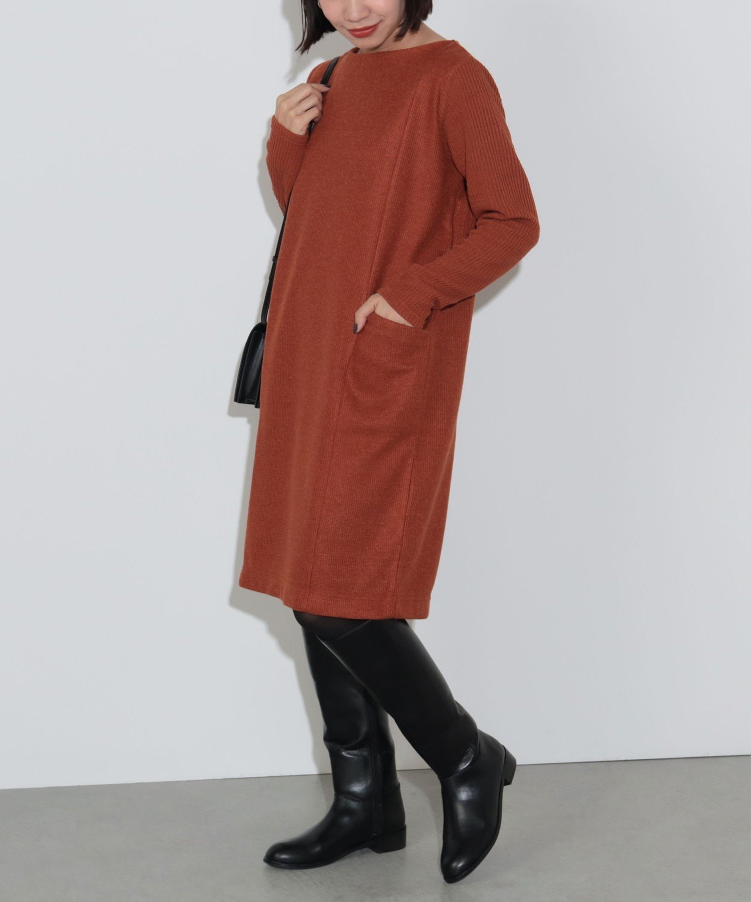 【ビームス ウイメン/BEAMS】の異素材コンビ ワンピース 人気、トレンドファッション・服の通販 founy(ファニー) 　ファッション　Fashion　レディースファッション　Fashion for Women　ワンピース　Dresses　おすすめ　Recommended / Our Picks　ウェーブ　Wavy Pattern　コンビ　Combo, Combination Style　シンプル　Simple, Minimal　ジップ　Zip, Zipper　ストレート　Straight, Straight Cut　フェルト　Felt, Felt Fabric　リブニット　Rib Knit, Ribbed Knit　ロング　Long, Long-Length　 other-1|ID: prp329100004794390 ipo3291000000034928419