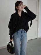 【アニュアンス/anuans】のリンクルラッフルブラウス BLACK|ID: prp329100004794395 ipo3291000000034786408