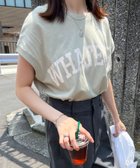 【アンドミー/andme】のコットン 天竺 ロゴプリント フレンチスリーブ Tシャツ グリーン|ID: prp329100004794399 ipo3291000000034786451