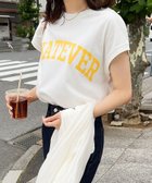 【アンドミー/andme】のコットン 天竺 ロゴプリント フレンチスリーブ Tシャツ オフホワイト×イエロー|ID: prp329100004794399 ipo3291000000034786461