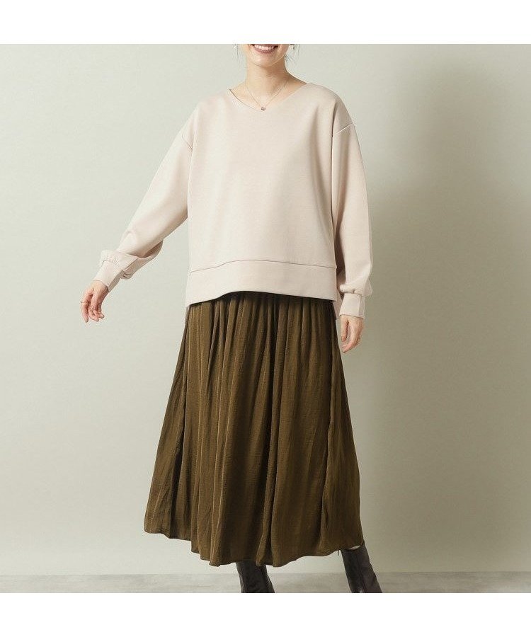 【イッツデモ/ITS' DEMO】の【手洗い可】Vネックプルオーバー*サテンスカートSET インテリア・キッズ・メンズ・レディースファッション・服の通販 founy(ファニー) ファッション Fashion レディースファッション Fashion for Women セットアップ Matching Sets スカート・ミニ/ミディ/マキシ Skirts / Mini, Midi & Maxi Skirts ギャザー Gathered, Ruffled サテン Satin, Glossy Fabric スマート Smart, Elegant 無地 Plain, Solid Color ライトベージュ|ID: prp329100004794406 ipo3291000000034786480