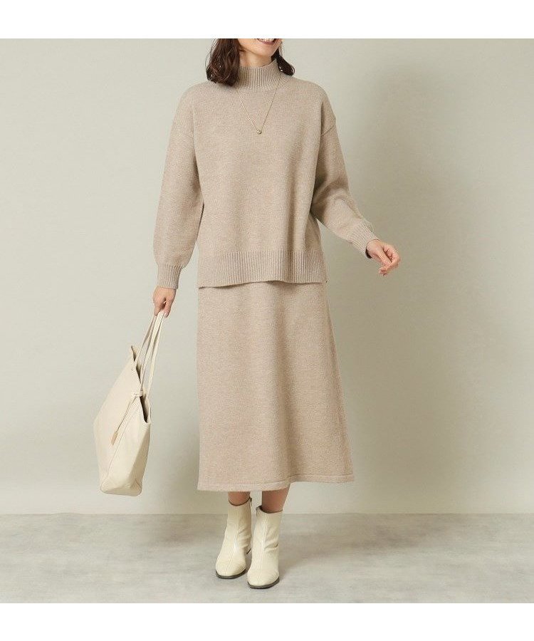 【イッツデモ/ITS' DEMO】の【ウエストゴム/手洗い可】ハイネックニットセットアップ インテリア・キッズ・メンズ・レディースファッション・服の通販 founy(ファニー) 　ファッション　Fashion　レディースファッション　Fashion for Women　トップス・カットソー　Cut & Sew Tops　ニット　Knit Tops & Sweaters　スマート　Smart, Elegant　セットアップ　Set-Up, Coordinated Outfit　ポケット　Pocket, Pocket Detail　ベージュ|ID: prp329100004794416 ipo3291000000034786528