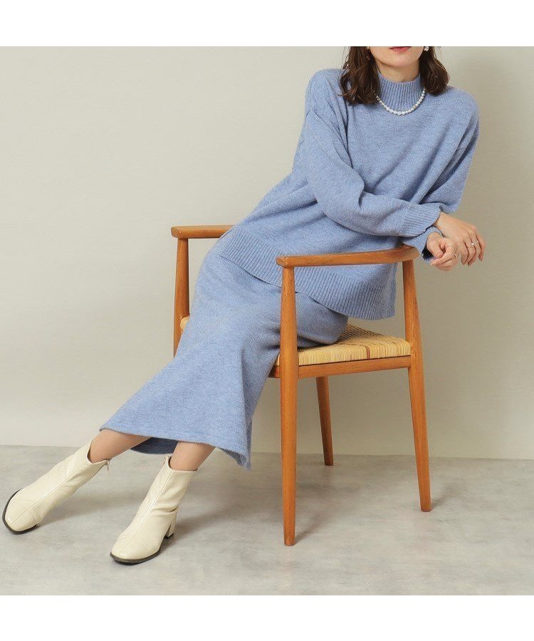【イッツデモ/ITS' DEMO】の【ウエストゴム/手洗い可】ハイネックニットセットアップ インテリア・キッズ・メンズ・レディースファッション・服の通販 founy(ファニー) 　ファッション　Fashion　レディースファッション　Fashion for Women　トップス・カットソー　Cut & Sew Tops　ニット　Knit Tops & Sweaters　スマート　Smart, Elegant　セットアップ　Set-Up, Coordinated Outfit　ポケット　Pocket, Pocket Detail　ブルー|ID: prp329100004794416 ipo3291000000034786529