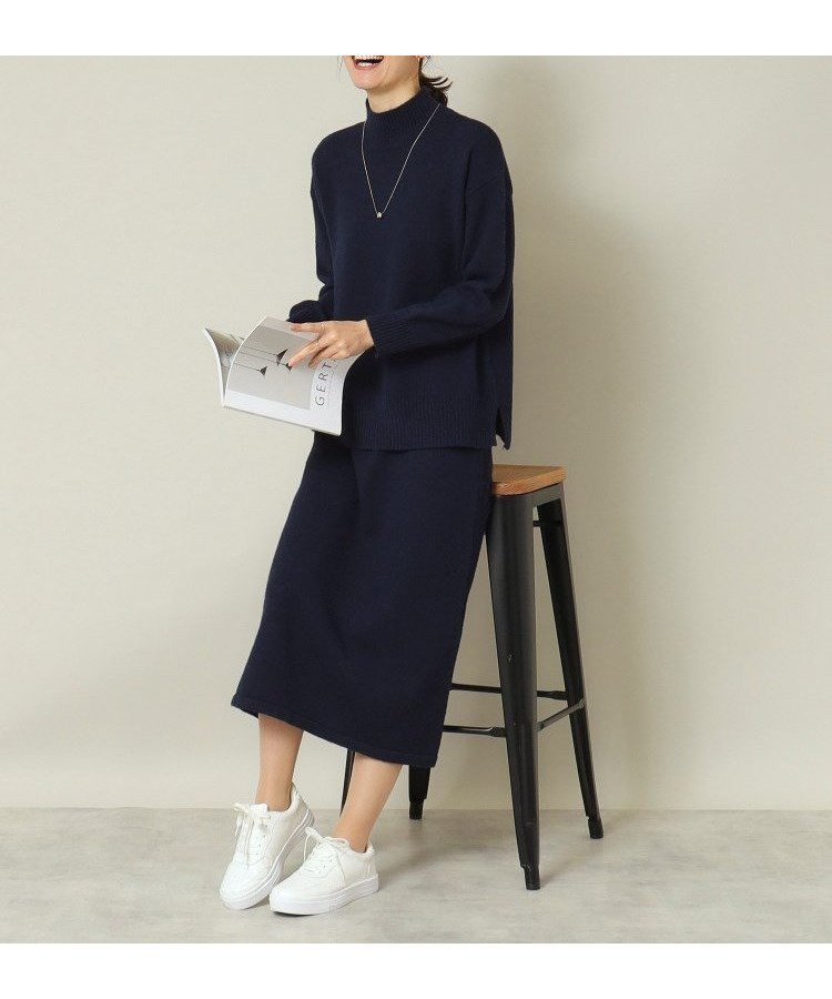 【イッツデモ/ITS' DEMO】の【ウエストゴム/手洗い可】ハイネックニットセットアップ インテリア・キッズ・メンズ・レディースファッション・服の通販 founy(ファニー) 　ファッション　Fashion　レディースファッション　Fashion for Women　トップス・カットソー　Cut & Sew Tops　ニット　Knit Tops & Sweaters　スマート　Smart, Elegant　セットアップ　Set-Up, Coordinated Outfit　ポケット　Pocket, Pocket Detail　ネイビー|ID: prp329100004794416 ipo3291000000034786530