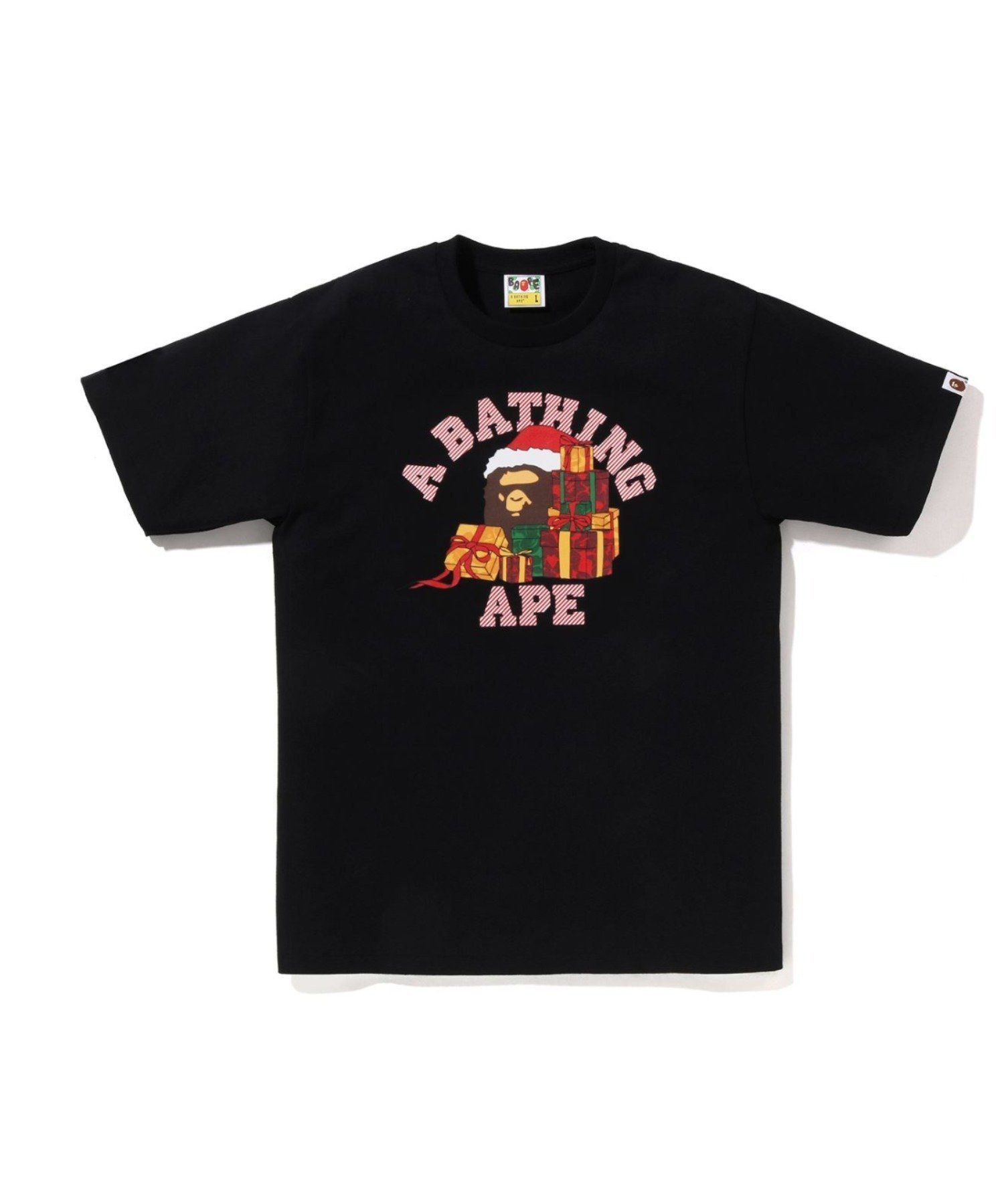 【ア ベイシング エイプ/A BATHING APE】のPRESENT BOX COLLEGE TEE 人気、トレンドファッション・服の通販 founy(ファニー) 　ファッション　Fashion　レディースファッション　Fashion for Women　インナー　Innerwear　クリスマス X'mas　Christmas / X'mas　ショート　Short, Short Length　スリーブ　Sleeve, Long Sleeve / Short Sleeve　フロント　Front, Front Design　プリント　Print, Printed Pattern　ラバー　Rubber, Rubber Sole　 other-1|ID: prp329100004794452 ipo3291000000034899766