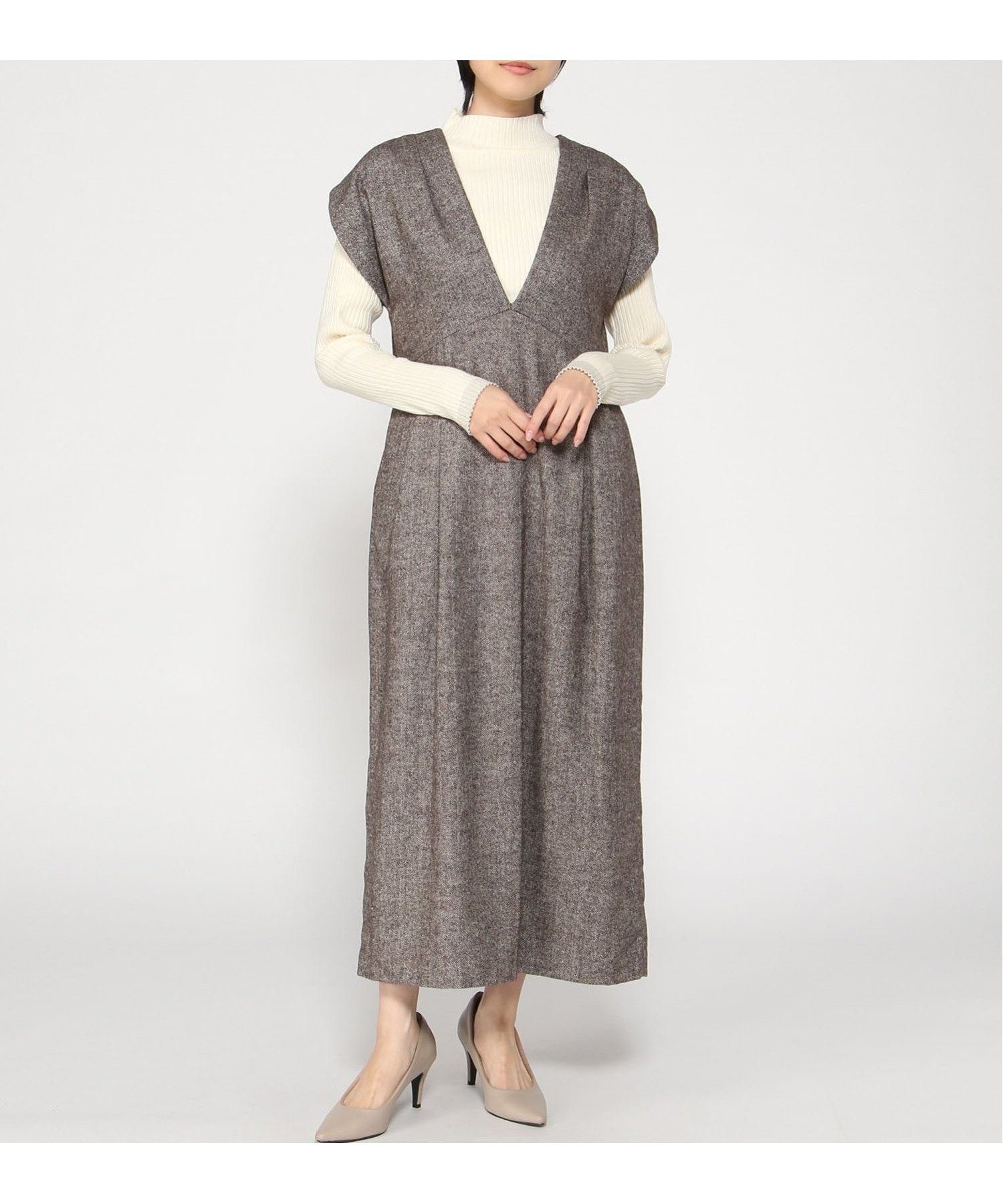 【グレディブリリアン/Gready Brilliant】のGready Brilliant/1_W混へリンボンVJSK インテリア・キッズ・メンズ・レディースファッション・服の通販 founy(ファニー) 　ファッション　Fashion　レディースファッション　Fashion for Women　スカート　Skirts　インナー　Innerwear　クラシカル　Classical, Vintage-Inspired　切替　Switching, Contrast Panel　BRW系|ID: prp329100004794454 ipo3291000000034786738