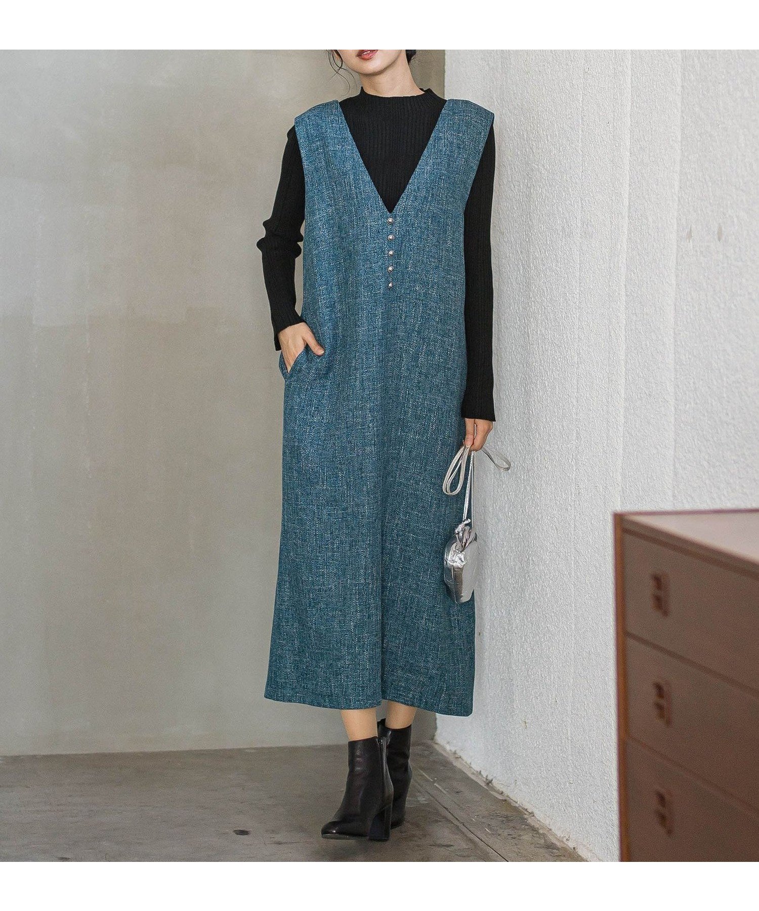 【ドロワット ロートレアモン/Droite Lautreamont】のツィードVネックジャンスカワンピース 人気、トレンドファッション・服の通販 founy(ファニー) ファッション Fashion レディースファッション Fashion for Women ワンピース Dresses 2025年 2025 2025-2026秋冬・A/W Autumn/Winter 2025–26 AW25–26 インナー Innerwear タートル Turtleneck, Turtle Collar ツイード/ツィード Choker, Choker Necklace ツイード Twill, Twill Weave トレンド Trend, Trending Now ネップ Nepp, Slub Yarn フェミニン Feminine, Girly 冬 Winter / This Winter A/W・秋冬 Autumn/Winter 長袖 Long Sleeve, Full Sleeve other-1|ID: prp329100004794458 ipo3291000000034844728