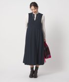 【ユナイテッドアローズ/UNITED ARROWS】のニットメルトン プリーツ キーネック ジャンパースカート A DAY IN THE LIFE NAVY|ID:prp329100004794462