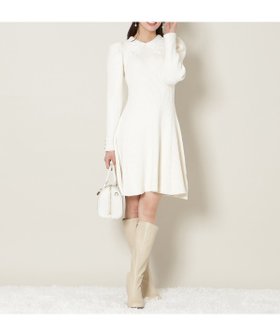 【ウィルセレクション/WILLSELECTION】のリボンレースカラーニットワンピース 人気、トレンドファッション・服の通販 founy(ファニー) ファッション Fashion レディースファッション Fashion for Women ワンピース Dresses ニットワンピース Knit Dresses ガーリー Girly, Feminine Style スリーブ Sleeve, Long Sleeve / Short Sleeve フレア Flare, Flared リボン Ribbon, Bow レース Lace, Lace Fabric エレガント 上品 Elegant 人気 Popular, Best Seller |ID:prp329100004794468