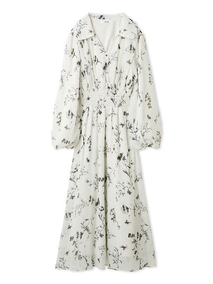 【スナイデル/SNIDEL】のウエストシャーリングプリントOP インテリア・キッズ・メンズ・レディースファッション・服の通販 founy(ファニー) 　ファッション　Fashion　レディースファッション　Fashion for Women　ワンピース　Dresses　おすすめ　Recommended / Our Picks　イエロー　Yellow　シフォン　Chiffon, Lightweight Fabric　シャーリング　Shirring, Ruched　スマート　Smart, Elegant　IVR[003]|ID: prp329100004794475 ipo3291000000034786890