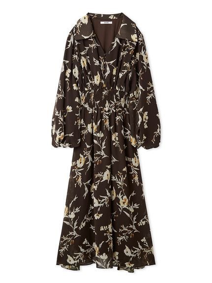 【スナイデル/SNIDEL】のウエストシャーリングプリントOP インテリア・キッズ・メンズ・レディースファッション・服の通販 founy(ファニー) 　ファッション　Fashion　レディースファッション　Fashion for Women　ワンピース　Dresses　おすすめ　Recommended / Our Picks　イエロー　Yellow　シフォン　Chiffon, Lightweight Fabric　シャーリング　Shirring, Ruched　スマート　Smart, Elegant　BRW[058]|ID: prp329100004794475 ipo3291000000034786894