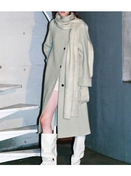 【スナイデル/SNIDEL】の【HIGH QUALITY】バルマカンリバーコート インテリア・キッズ・メンズ・レディースファッション・服の通販 founy(ファニー) 　ファッション　Fashion　レディースファッション　Fashion for Women　アウター　Coat / Outerwear Collection　コート・ロングコート・ピーコート　Long Coats, Peacoats & More　ウェーブ　Wavy Pattern　スタイリッシュ　Stylish, Fashionable　スタンド　Stand Collar, Upright Stand　ストレート　Straight, Straight Cut　スマート　Smart, Elegant　フェルト　Felt, Felt Fabric　ポケット　Pocket, Pocket Detail　リュクス　Luxury, Elegant, High-End, Chic　リラックス　Relax, Relaxed Fit　ロング　Long, Long-Length　おすすめ　Recommended / Our Picks　エレガント 上品　Elegant　MNT[021]|ID: prp329100004794497 ipo3291000000034787032