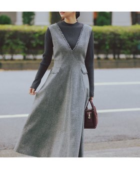 【ナチュラル ビューティー ベーシック/NATURAL BEAUTY BASIC】のツイーディーフリンジジャンスカ 人気、トレンドファッション・服の通販 founy(ファニー) ファッション Fashion レディースファッション Fashion for Women ツイード Twill, Twill Weave フィット Fit, Slim Fit フラップ Flap, Flap Pocket フレア Flare, Flared ポケット Pocket, Pocket Detail A/W・秋冬 Autumn/Winter |ID:prp329100004794501