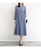 【エムケイ ミッシェルクラン/MK MICHEL KLEIN】のサテンジョーゼット サイドベルトワンピース/洗える ブルー|ID: prp329100004794504 ipo3291000000034787112