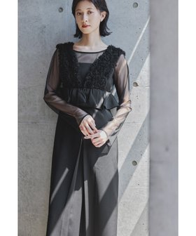 【ビーフラット/bflat】のチュールフリルペプラムドレス 2点セット シアー トップス 結婚式 成人式 二次会 人気、トレンドファッション・服の通販 founy(ファニー) ファッション Fashion レディースファッション Fashion for Women トップス・カットソー Cut & Sew Tops ワンピース Dresses フォーマル・パーティードレス・結婚式用ドレス Elegant & Casual Dresses シアー Sheer, See-Through ドレス Dress, One-Piece ペプラム Peplum, Flared Hem ポケット Pocket, Pocket Detail おすすめ Recommended / Our Picks 結婚式 Wedding 披露宴 Wedding Reception 二次会 After Party |ID:prp329100004794514