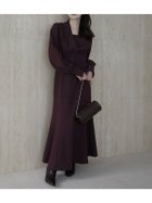 【アニュアンス/anuans】のノーカラーナローワンピース BURGUNDY|ID: prp329100004794532 ipo3291000000034787308