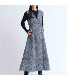 【ノエラ/Noela】のフリンジラインツイードワンピース 人気、トレンドファッション・服の通販 founy(ファニー) ファッション Fashion レディースファッション Fashion for Women ワンピース Dresses おすすめ Recommended / Our Picks ポケット Pocket, Pocket Detail 夏 Summer 秋 Autumn |ID:prp329100004794536