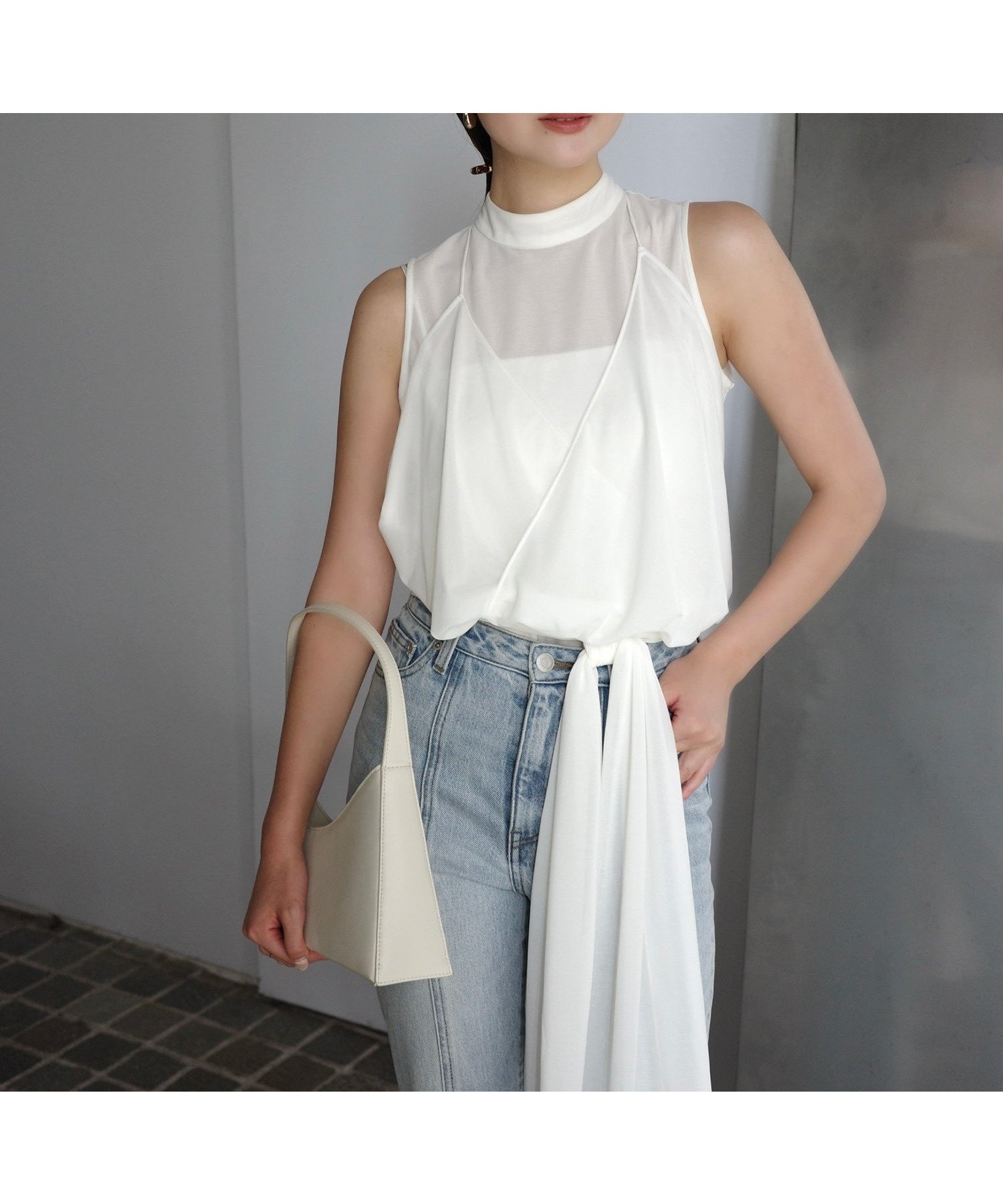 【アニュアンス/anuans】のレイヤードカットトップス インテリア・キッズ・メンズ・レディースファッション・服の通販 founy(ファニー) ファッション Fashion レディースファッション Fashion for Women トップス・カットソー Cut & Sew Tops おすすめ Recommended / Our Picks インナー Innerwear キャミソール Camisole, Spaghetti Strap Top シアー Sheer, See-Through ドレープ Drape, Draping Fabric フロント Front, Front Design リボン Ribbon, Bow WHITE|ID: prp329100004794548 ipo3291000000034787409