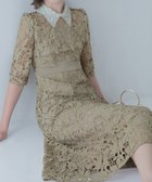 【レジャ/Leja】の花柄レースビジューカラーAラインドレス結婚式 パーティー お呼ばれ LIGHT YELLOW|ID: prp329100004794552 ipo3291000000035171776