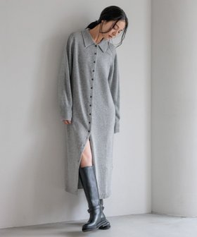 【ローリーズファーム/LOWRYS FARM】のニットポロワンピース 人気、トレンドファッション・服の通販 founy(ファニー) ファッション Fashion レディースファッション Fashion for Women ワンピース Dresses インナー Innerwear カットソー Cut and Sewn Top デニム Denim, Jeans Material |ID:prp329100004794556