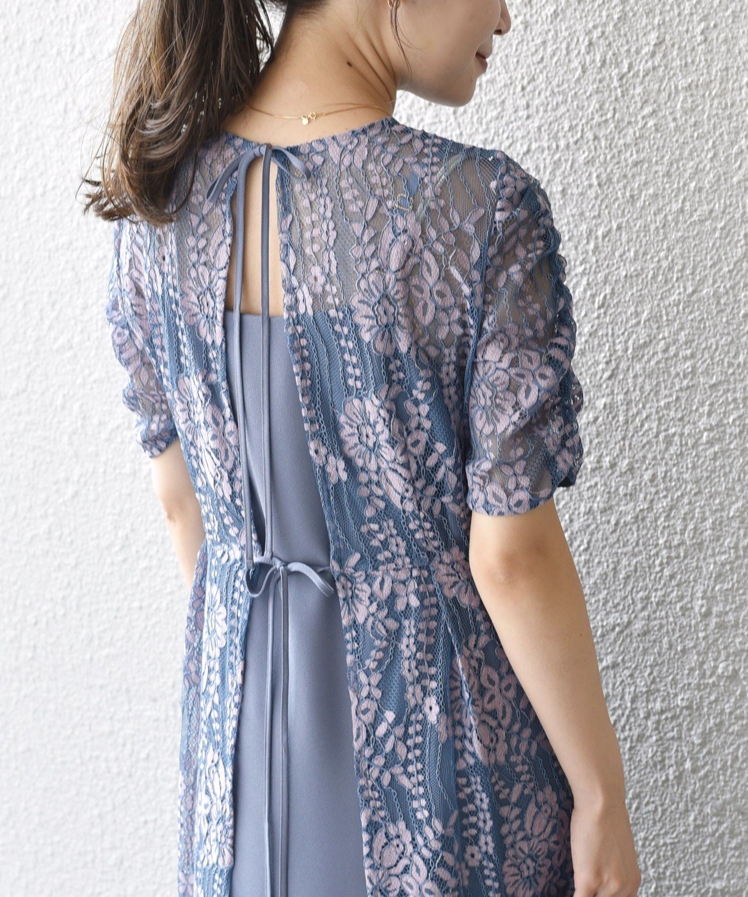 【シップス フォー ウィメン/SHIPS】のkaene バックリボンレースワンピース 2(セレモニー対応可) インテリア・キッズ・メンズ・レディースファッション・服の通販 founy(ファニー) ファッション Fashion レディースファッション Fashion for Women ワンピース Dresses インナー Innerwear ガーリー Girly, Feminine Style ギャザー Gathered, Ruffled コンパクト Compact, Small Size ジョーゼット Georgette, Semi-Sheer Fabric デニム Denim, Jeans Material 定番 Standard, Basic Item パーティ Party, Party Style ペチコート Petticoat, Underskirt リボン Ribbon, Bow レース Lace, Lace Fabric セレモニー Ceremony 結婚式 Wedding サックスブルー|ID: prp329100004794570 ipo3291000000034787562